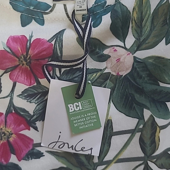 Joules Riviera Striped and Floral Printed Shift Dress - Size 6 - Picture 7 of 11